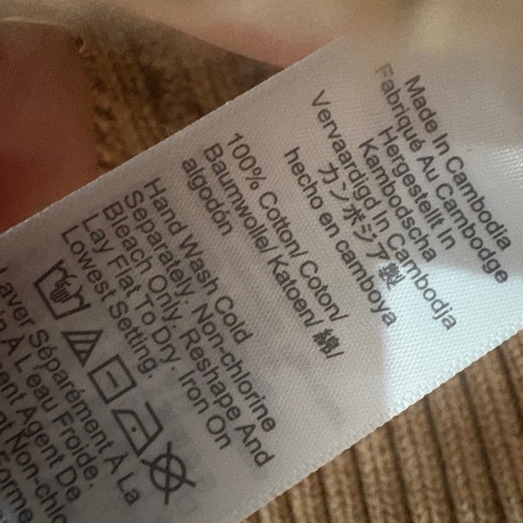 J Crew Cable Knit Sweater Camel Crew Neck Long Sleeve Cotton Women's Medium - Picture 4 of 5